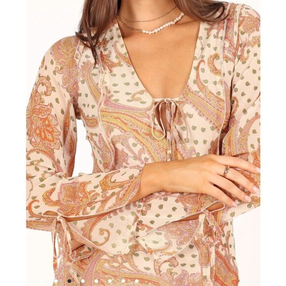 Petal & Pup SIO LONG SLEEVE MIDI DRESS Tan Nwot Size XS - Picture 3 of 9